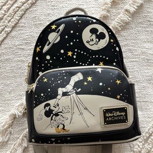 NWOT Rare Loungefly x Disney Archives Mickey & Minnie Constellation Backpack